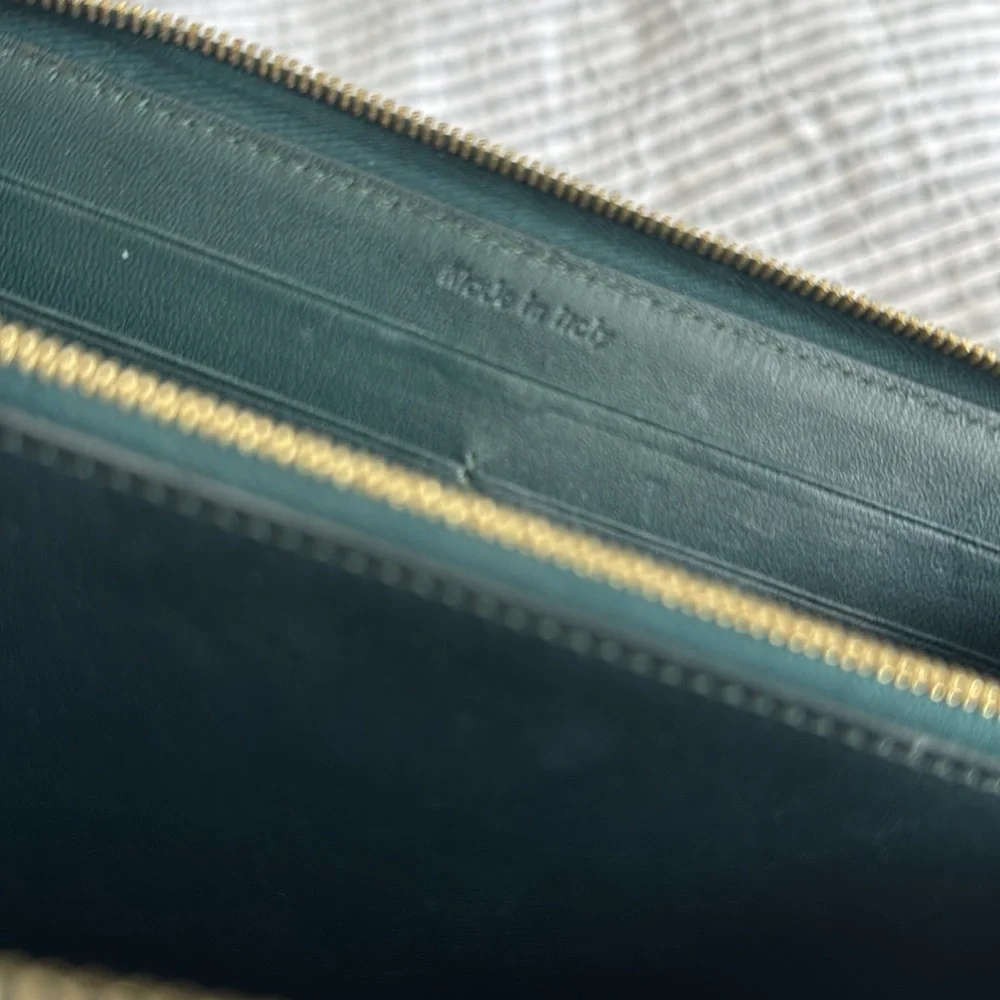 Dark Green Celine Zip Around Wallet - Picture 2 of 7